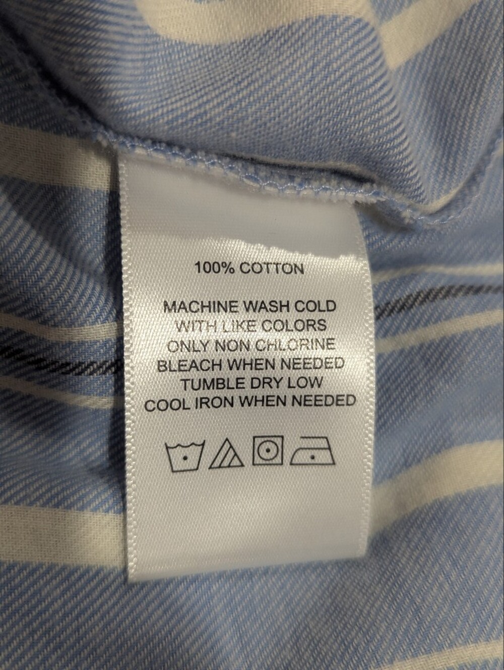 Foxcroft Blue Stripe With Horizontal Stripe On Low Back Cotton Shirt Sz 16W - Picture 10 of 13